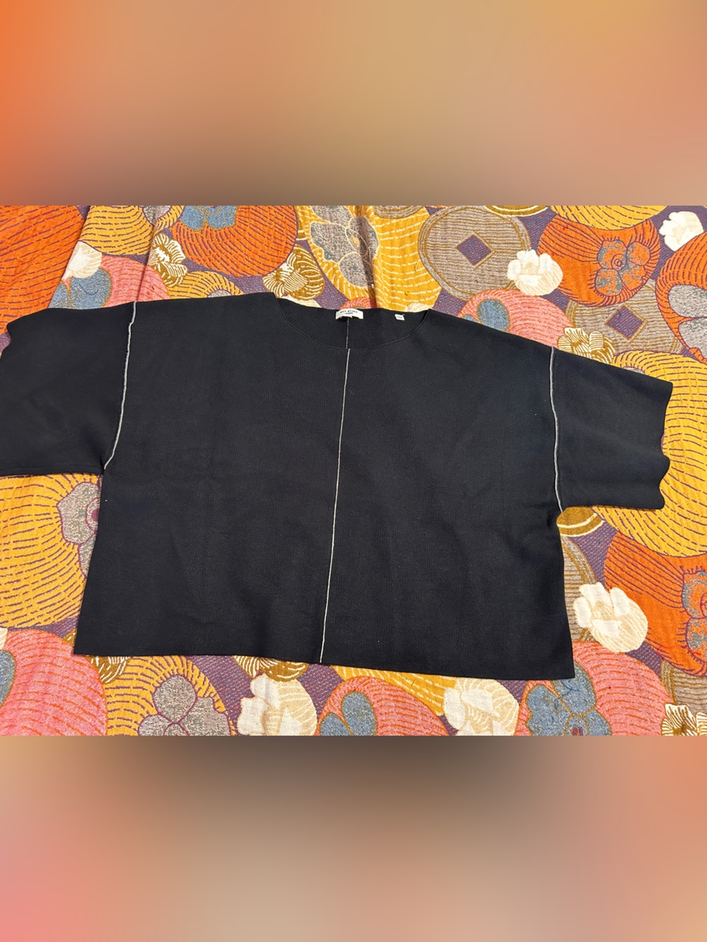 Max Studio Black cropped Short-Sleeve Knit top